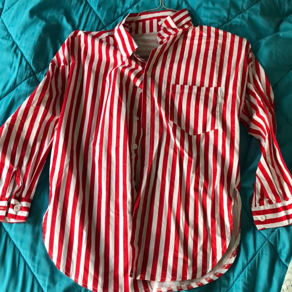 Stripped button up